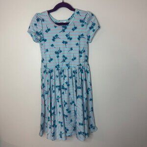 Dotdotsmile Dress Size 7 Blue and Pink Stripes Palm Trees New WithTags